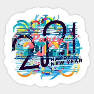 New Year 2021 Abstract Sticker